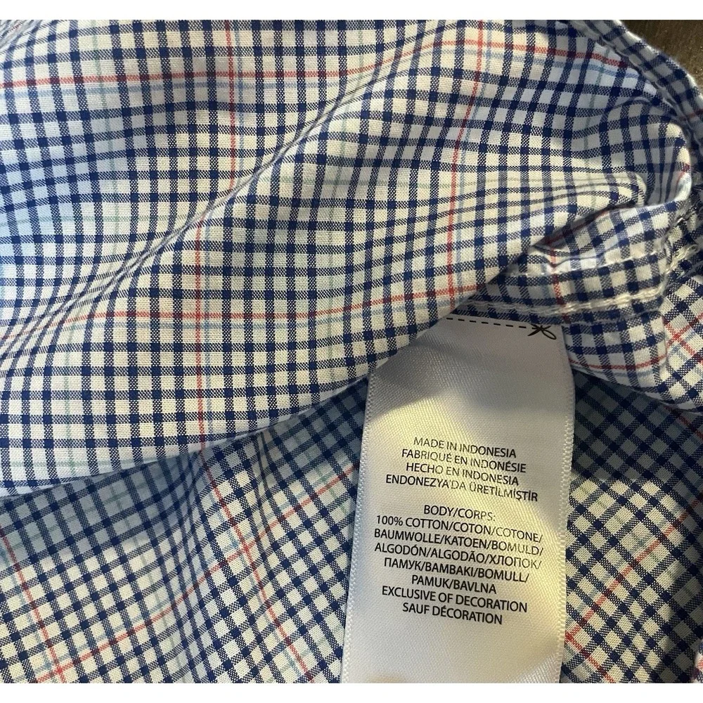 Ralph Lauren Button Down Shirt Boys XL 18-20 Blue White Check Long Sleeve Preppy